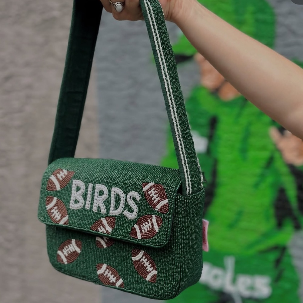 NWT Phannies Eagles Beaded Shoulder Bag